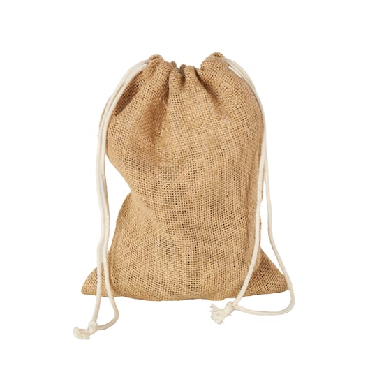 Gold Metal Tibetan-Inspired Decorative Bells with Brown Jute Rope and Canvas Drawstring Tote Set